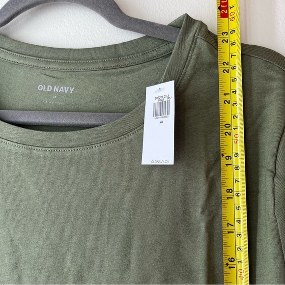 Old navy bestee crop t-shirt 2X army green modal cotton tee NWT plus sz fashion - Picture 4 of 11